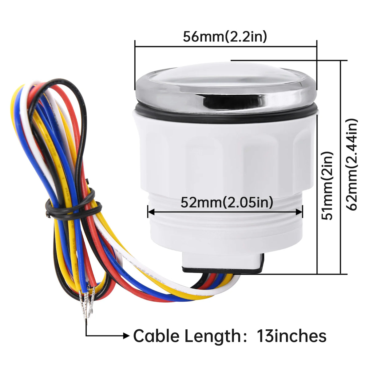 3000/4000/6000/7000/8000 RPM 52mm Boat Tachometer Hourmeter Gauge outboard rpm meter With Red Ba - Automotive LED Light