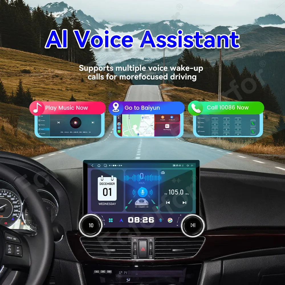 Upgraded Luxury 11.5 Inch Android 15 Wireless CarPlay Android Auto Bluetooth GPS Multimedi