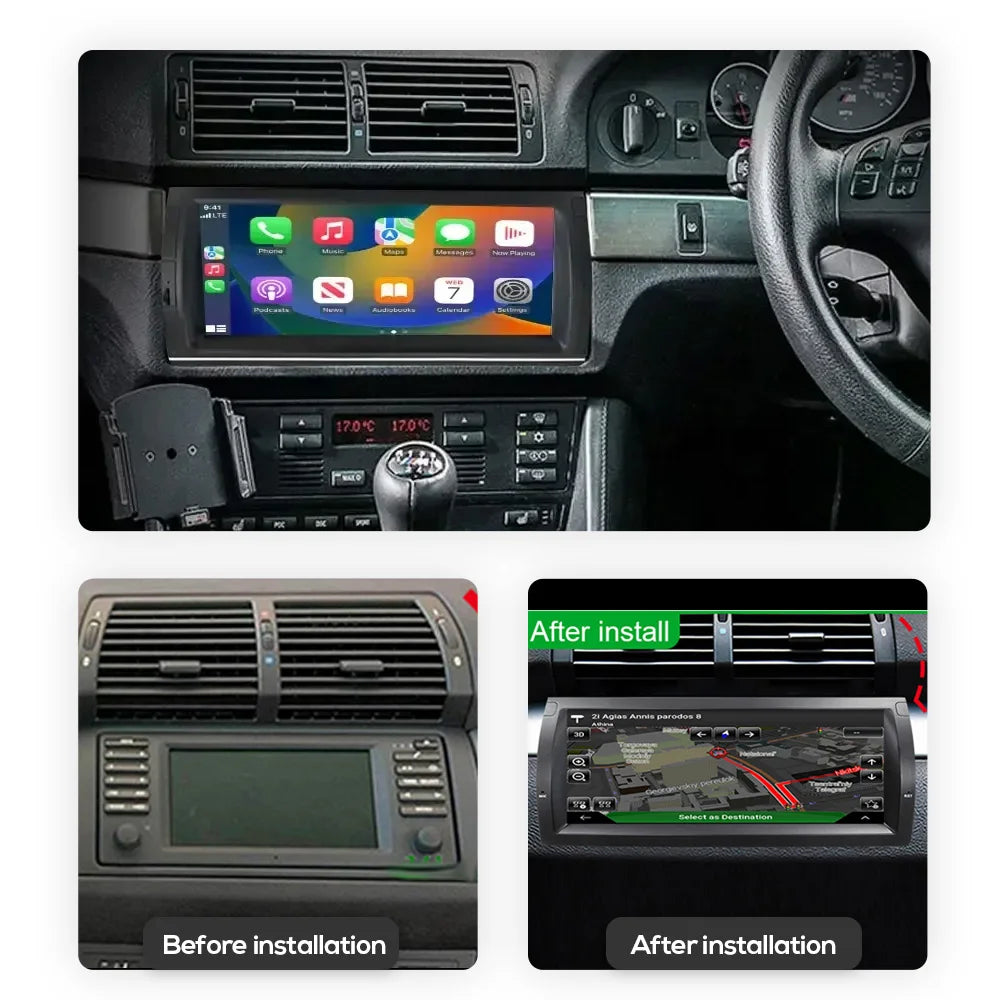 12.3" Android 14 Car Radio GPS for BMW E53 5 Series E39 M5 1995-2005 12GB 720P Carplay Multimedia Player Bluetooth Wifi