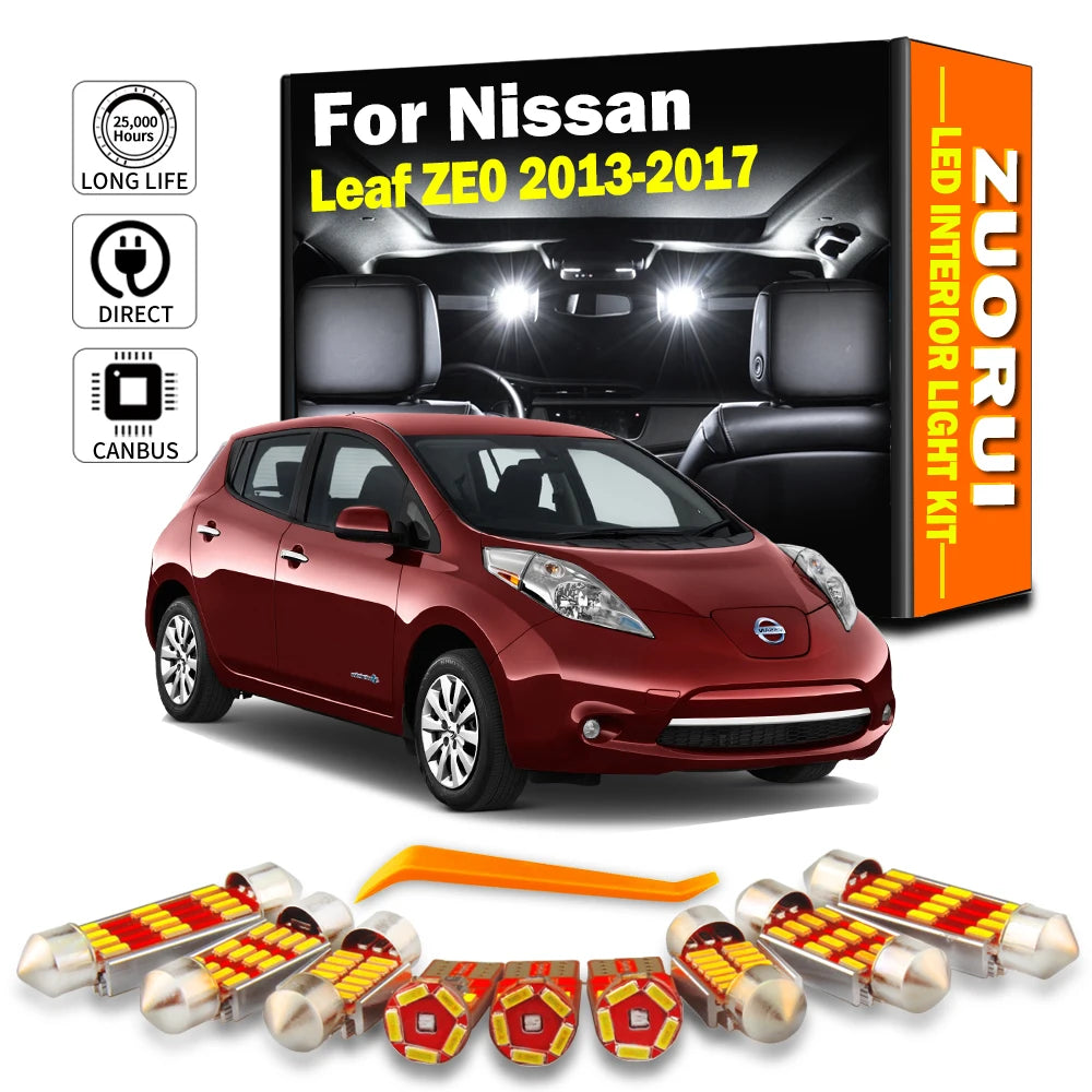 6-Piece LED Interior Light Kit for Nissan Leaf ZE0 - Canbus Error-Free Bulbs | AUTOKITSHOP