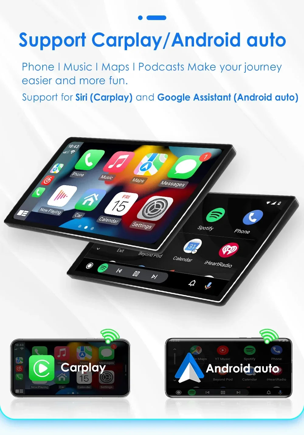 Carplay Android Auto Car Radio for Chevrolet Spark Beat Matiz Creative M300 Car Intelligen