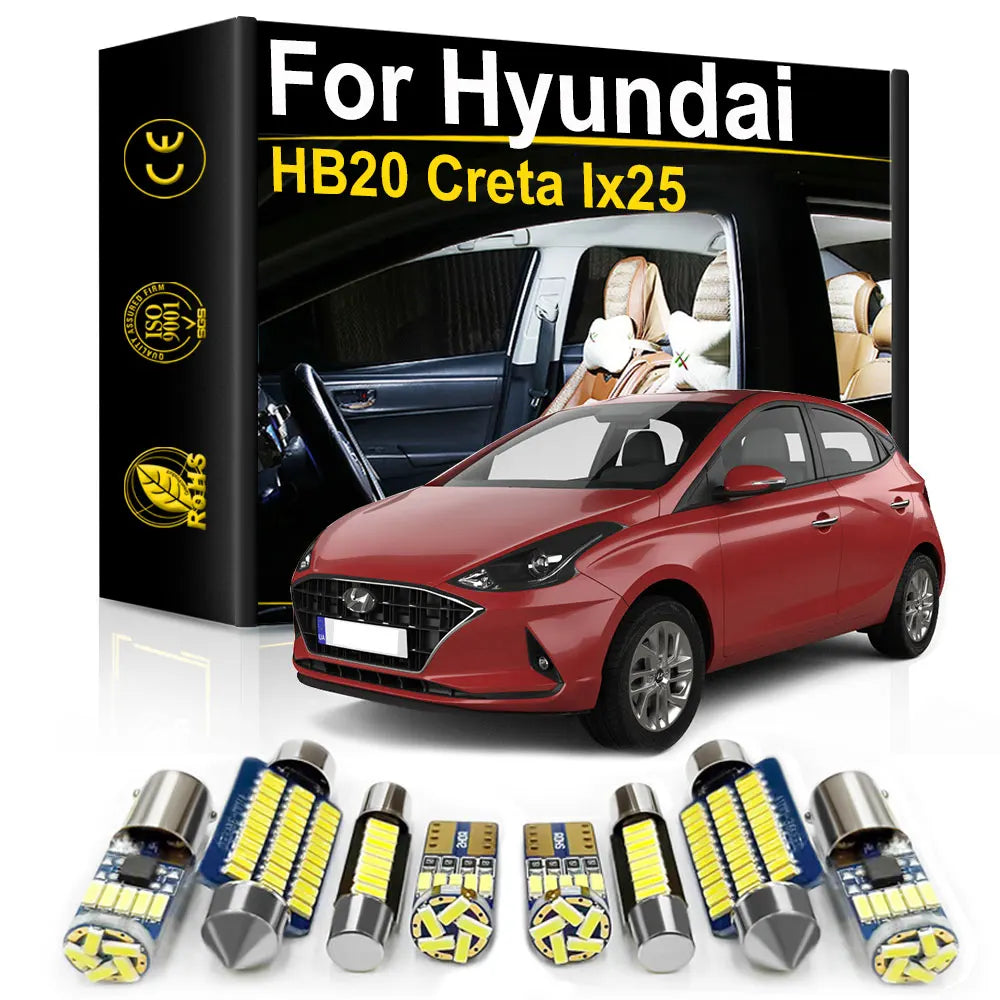 LED Interior Light Kit for Hyundai HB20 Brasil Ix25 Creta - Canbus Error-Free Bulbs | AUTOKITSHOP