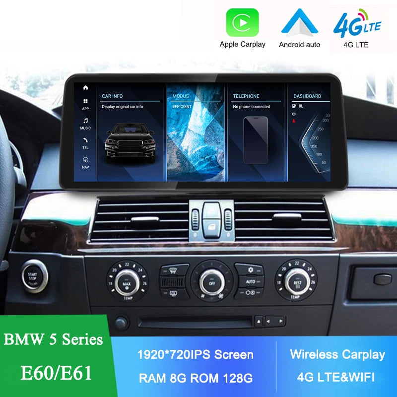 Qualcomm 668 Android 13 For BMW 5 Series E60 E61 2002-2008 M5 Car Multimedia Player GPS Na