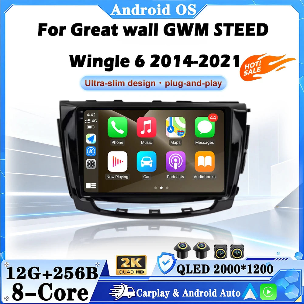10.1 Inch For Great Wall GWM STEED Wingle 6 2014-2021 Car Radio Auto Carplay Navigation Mu
