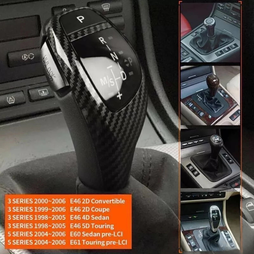 Carbon Fiber Style Automatic LED Shift Knob Gear Shifter For BMW 1 3 Series E90 E92 E93 E8