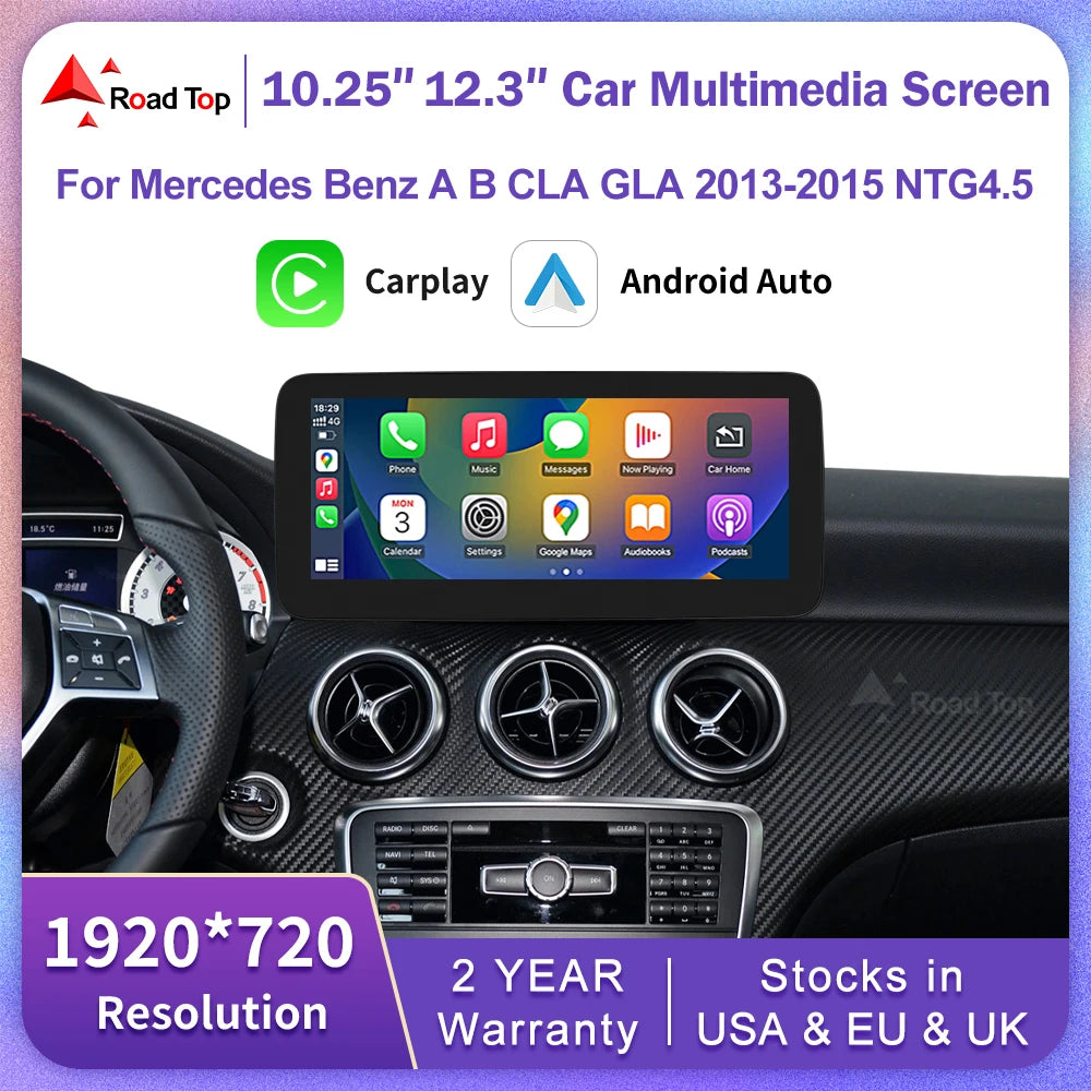 Wireless CarPlay Android Auto Car Multimedia Touch Screen for Mercedes Benz A B Class CLA  | AUTOKITSHOP