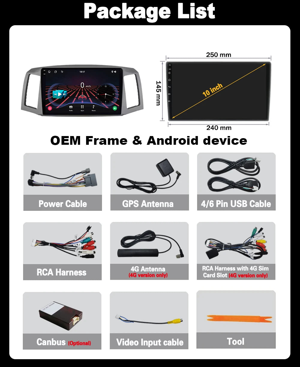 Android 16 For JEEP Grand Cherokee WK 2004 2005 2006 2007 Carplay Auto Multimedia Car Radi