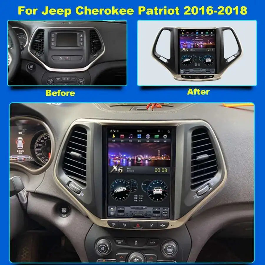 8GB+128GB 10.4inch Multimedia Car Player Video For JEEP Cherokee Grand 2016-2018 Android S