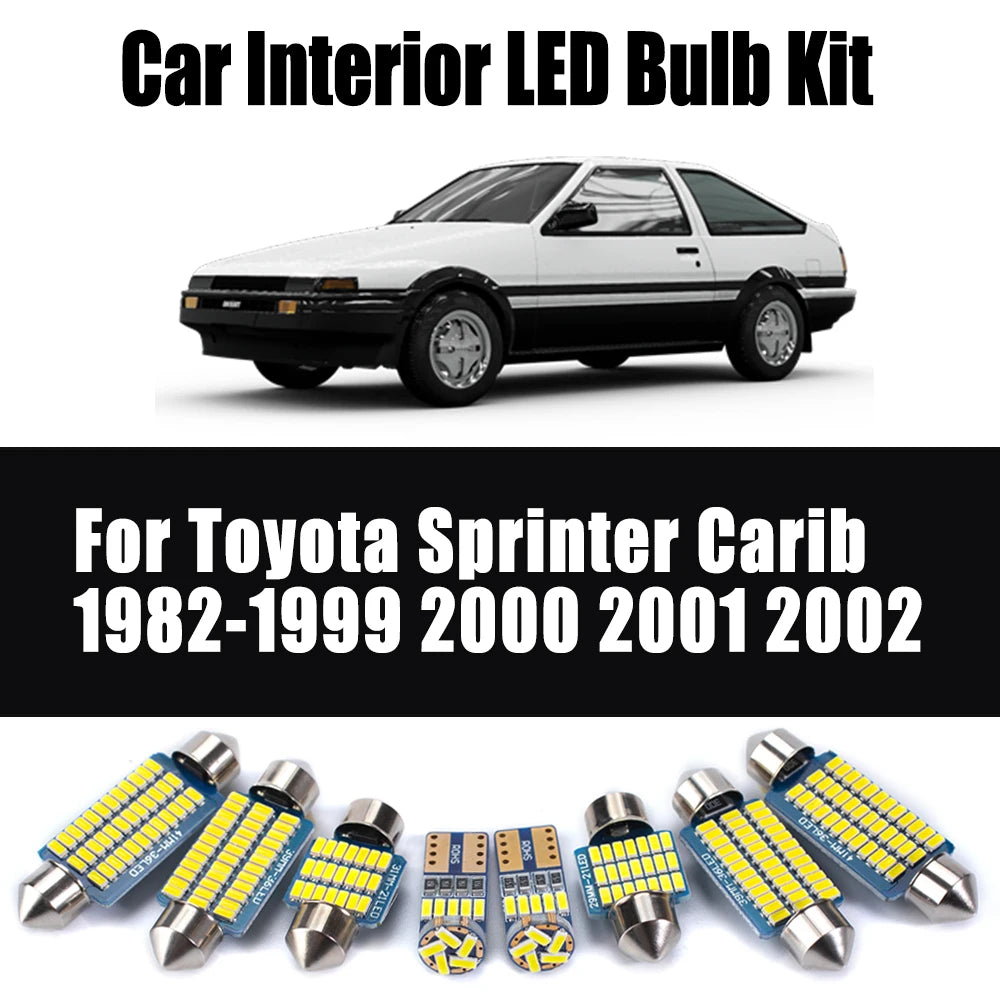 LED Interior Light Kit for Toyota Sprinter Carib 1982- 1999 - Canbus Dome Map Door Trunk Bulbs | AUTOKITSHOP