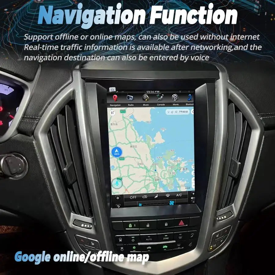 9.7inch Car Radio Android Screen For Cadillac SRX 2009-2012 Android 15 4G WIFI Carplay Mul