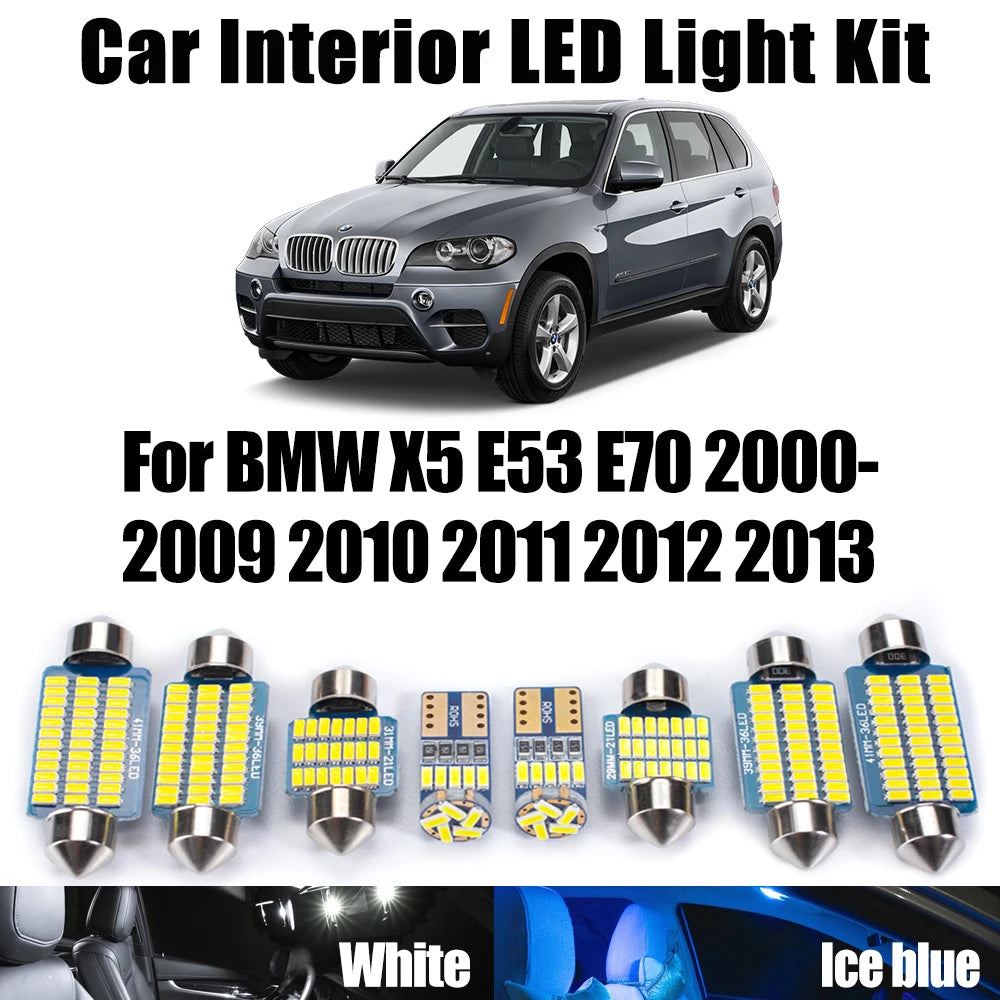 LED Interior Light Kit for BMW X5 E53 E70 2000-2010 - Canbus Dome Map Door Trunk Bulbs | AUTOKITSHOP