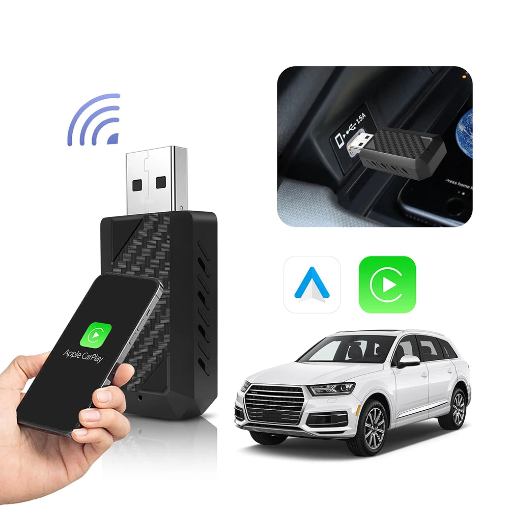 Carplay Wireless Adapter Android Auto 2in 1 Smart Dongle 2025 5G WIFI For iphone Android P | AUTOKITSHOP