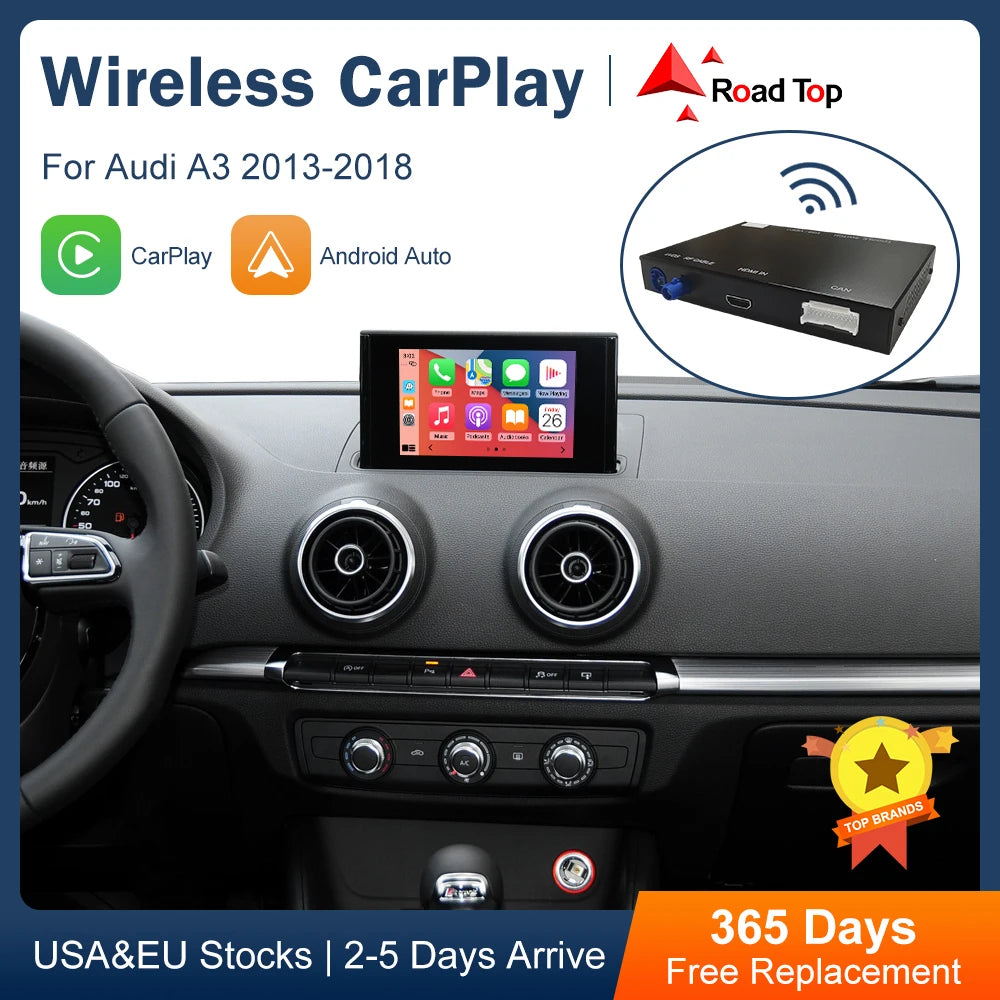 ROAD TOP Wireless CarPlay for Audi A3 B9 A4 A5 Q5 2018-2019, with Android Auto Interface A | AUTOKITSHOP