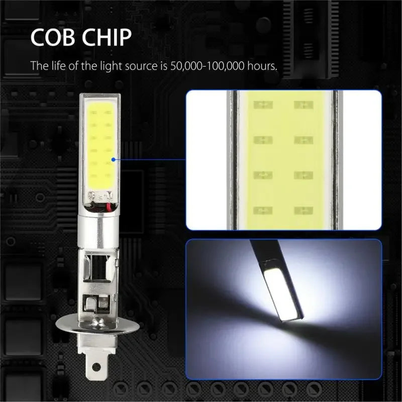 H1 H3 880 881 Car Fog Light Headlight COB LED Headlight Hi/Lo Beam Bulbs Driving Lamps Day