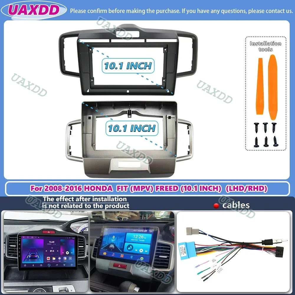 For 2008-2016 Honda fit MPV freed 10.1inch Radio Android Stereo Frame Panel Fascia Dashboa