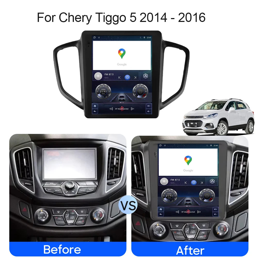 Android 15 For Chery Tiggo 5 2014 - 2016 Car Radio Stereo QLED DSP Carplay GPS Navigation