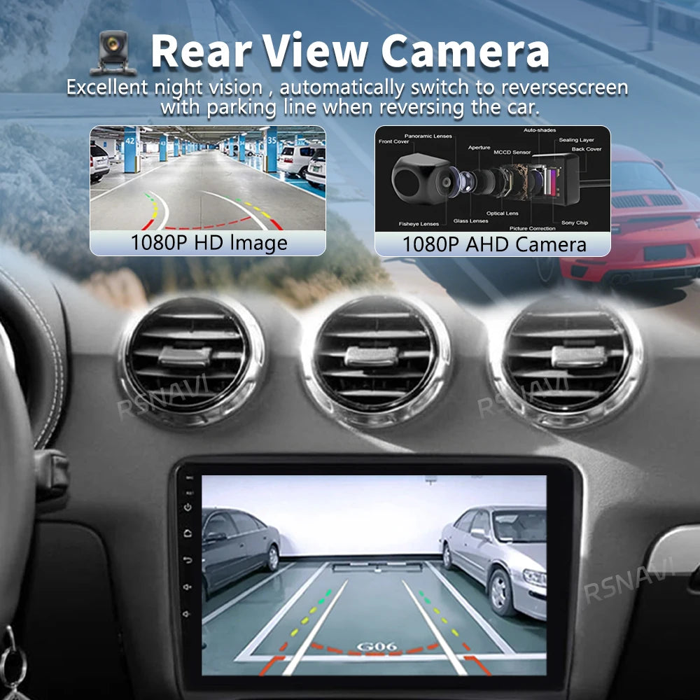 Android 16 Carplay Car Radio GPS For Audi TT MK2 8J 2006 2007-2012 Multimedia Video Player