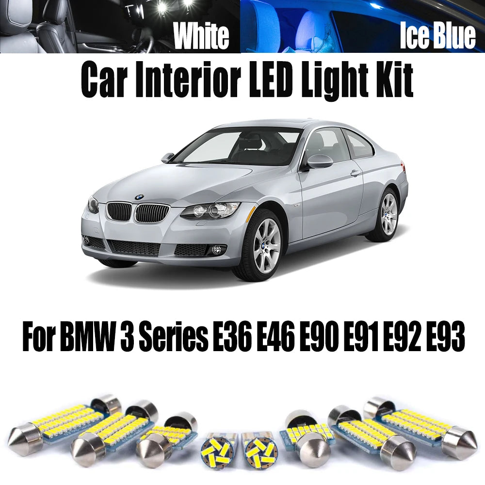 LED Interior Light Kit for BMW 3 Series E36 E46 E90 E91 E92 E93 Car Ceiling Bulbs Canbus LED Interior Map Dome Trunk ...