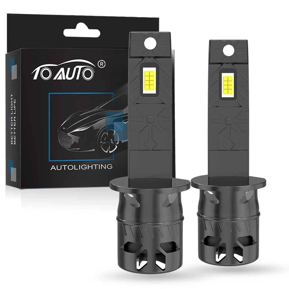 TOAUTO H7 H4 LED Car Headlight Bulbs H1 H3 H11 HB3 9005 HB4 9006 Canbus Auto Lamps with Fan Turbo Led Automobile 6000K 12V