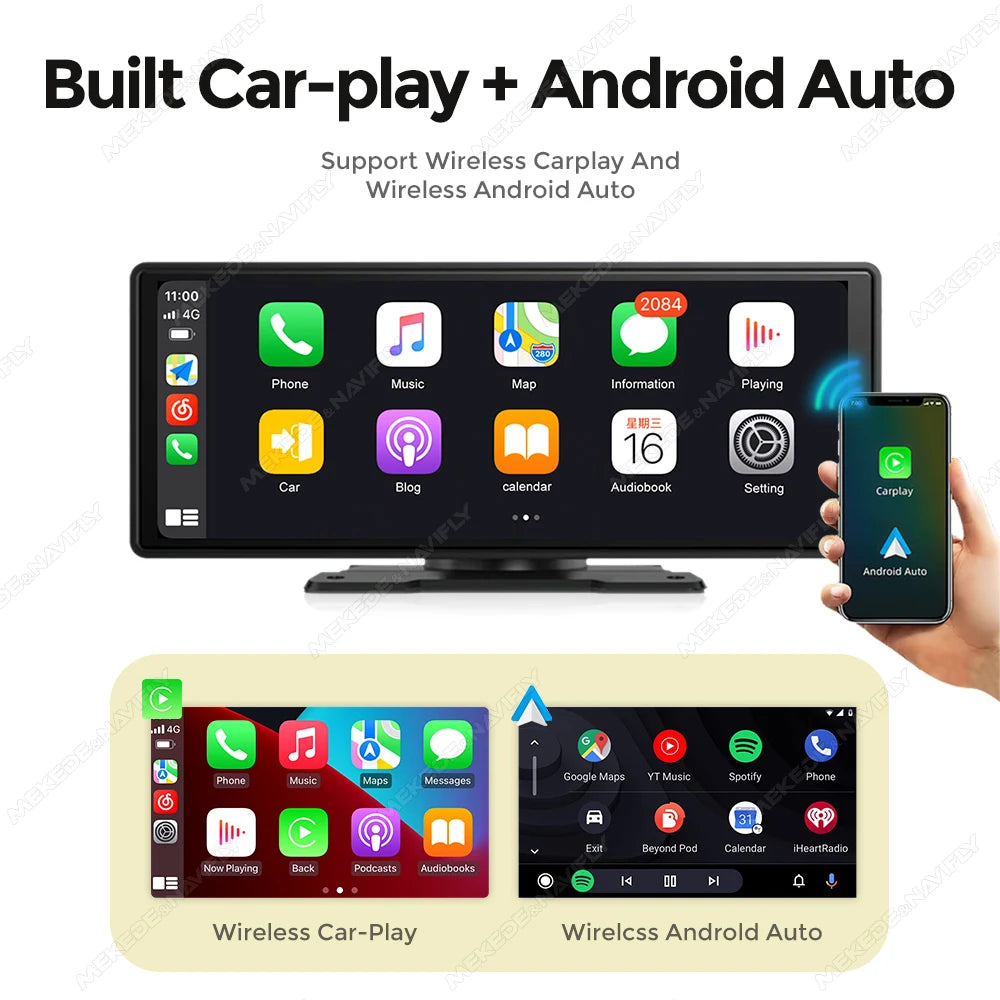 Wireless for Apple Carplay Android Auto Mirror Link 6.86/10.26'' Display Car Central Contr | AUTOKITSHOP