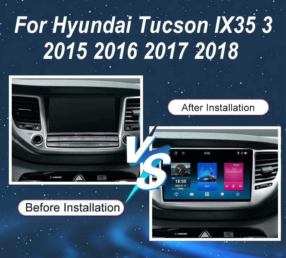 Android 15 Radio Stereo For Hyundai Tucson IX35 3 2015 2016 2017 2018 Auto Multimedia Play