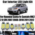 12-Piece LED Interior Light Kit for Hyundai MK2 - Canbus Error-Free Interior Bulbs
