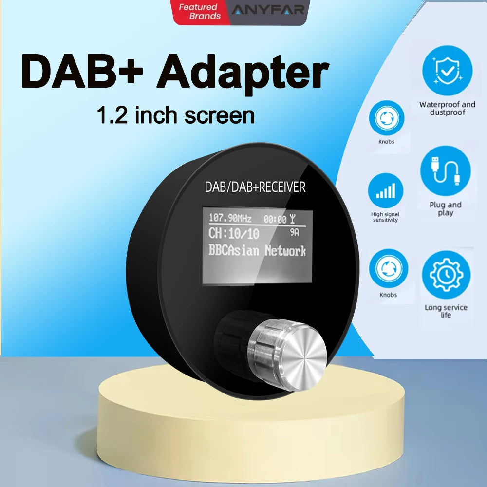1.2INCH Car DAB/DAB+ Radio Adapter Portable DAB Digital Radio FM Transmitter Music Receive
