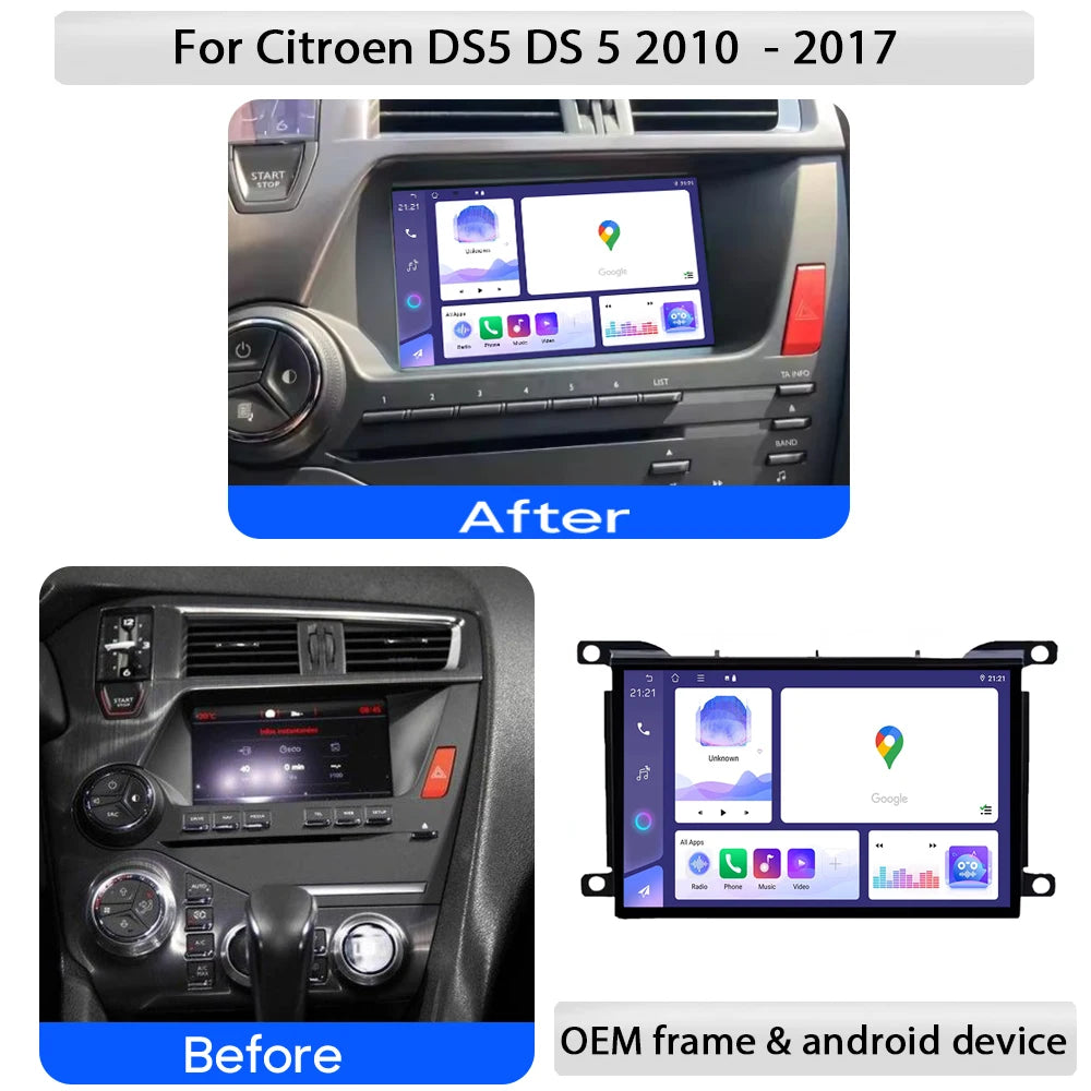 For Citroen DS5 DS 5 2010 2011 - 2017 Android Auto 7 Inch Car Radio Multimedia Auto Player