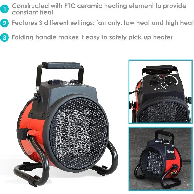Portable Ceramic Electric Space Heater Thermostat Air Warmer Radiator Room Fast Heat Auto Shut-O - Automotive LED Light