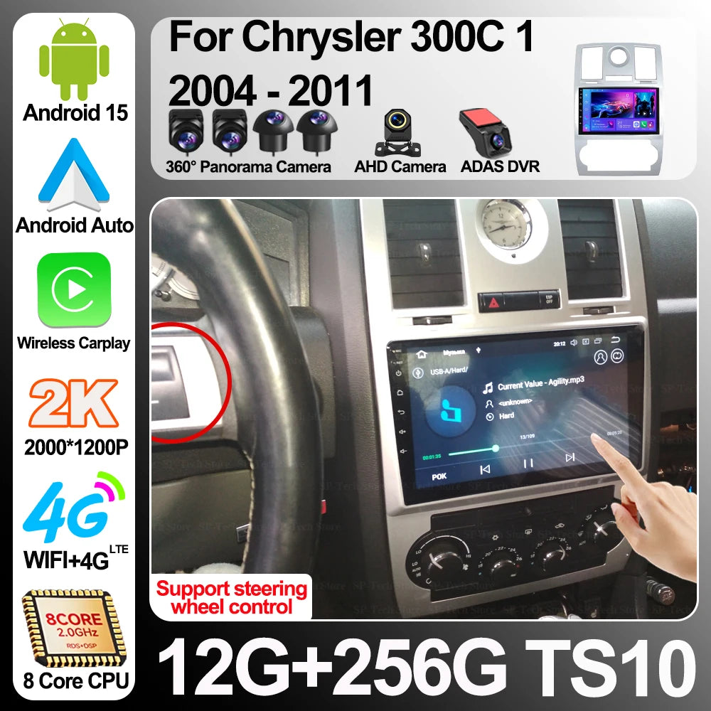 Android 16 For Chrysler 300c 1 2004-2011 Car Radio Stereo Wifi Multimedia Video Player Aut | AUTOKITSHOP