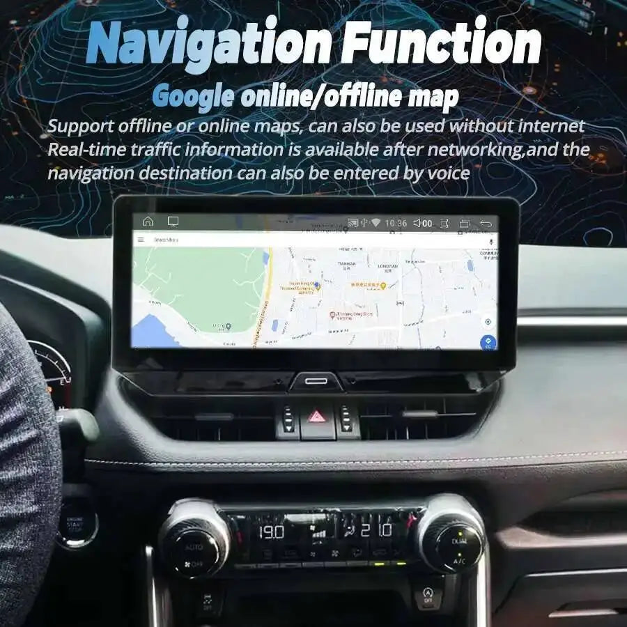 8GB+128GB Wireless 12.3''CarPlay 1920*720P Car Radio Stereo For Toyota RAV4 2020-2025 GPS