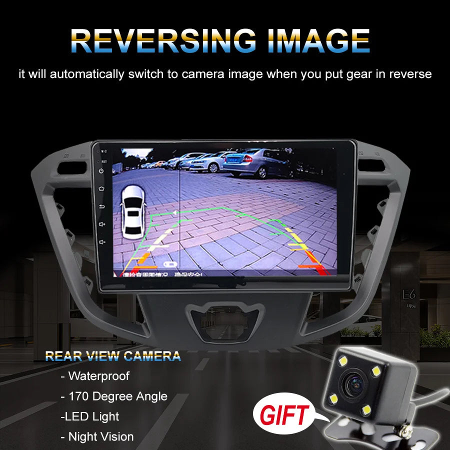 Car Radio For Ford Transit 2013-2016 AI Voice Android 14 2din Stereo Multimedia Video Play