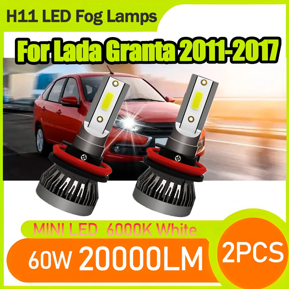 Plug and Play H11 H8 H9 6000K White Fog Lights 20000LM High Power LED Fog Lamps Bulbs 12V