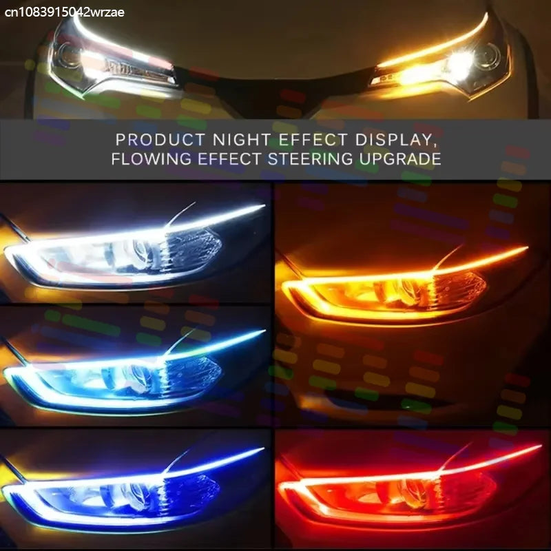 60/45/30cm (2-Pack) Flexible LED Decorative Light Strips For Vehicles — Universal Headligh | AUTOKITSHOP