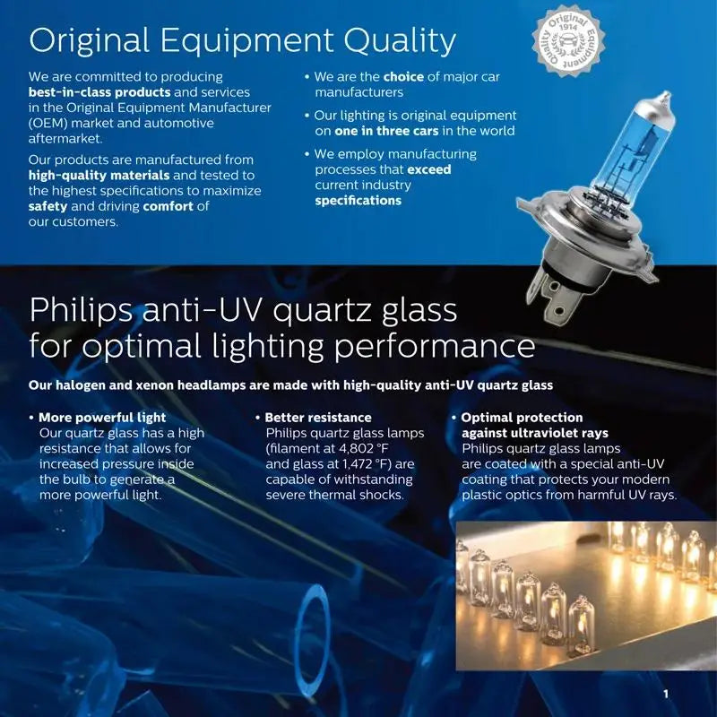 Philips H4 H7 H11 HB3 HB4 H8 H1 H3 9005 Crystal Vision Car Halogen Headlight 4300K Bright