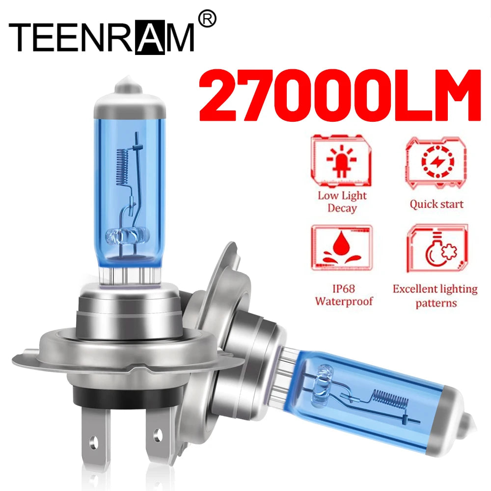H1 H4 H7 H11 HB3 9005 HB4 9006 Car Headlight Bulbs 12V 100W Auto Halogen Lamps 6000K White