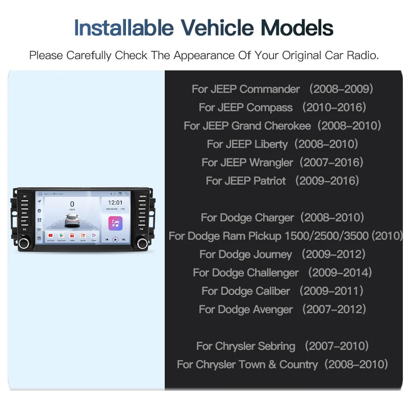 SZLELV Car Radio Carplay Android 15 Auto Multimedia Video For JEEP Compass Grand Cherokee