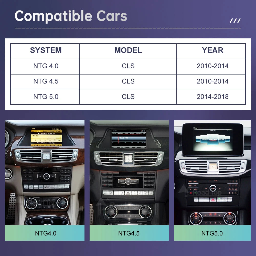 Linux Touch Screen for Mercedes Benz CLS W218 2010-2018 GPS With Wireless Carplay Android