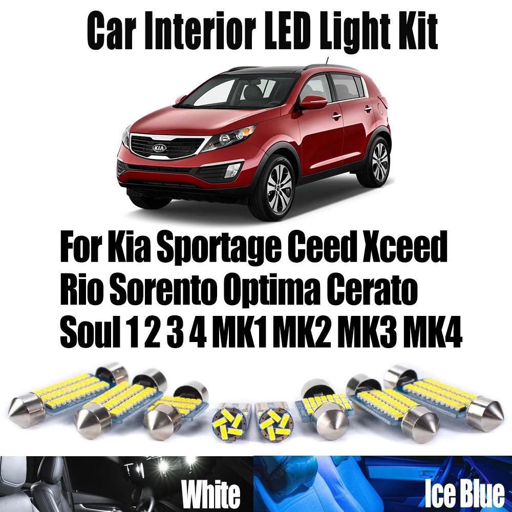 LED Interior Light Kit for Kia Sportage Ceed Xceed Rio Sorento Optima Cerato Soul 1 2 3 4 MK1 MK2 MK3 MK4 Car LED Int...