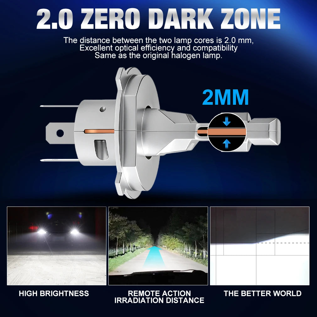 XSTORM H4 LED Headlight Canbus 40000LM 100W Car Headlight H7 9005 9006 LED Lights Bulbs Wi