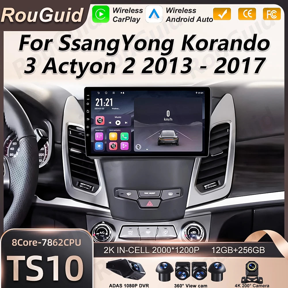 Android Auto Car Radio For SsangYong Korando 3 Actyon 2 2013 2014 2015 2016 2017 Carplay M | AUTOKITSHOP
