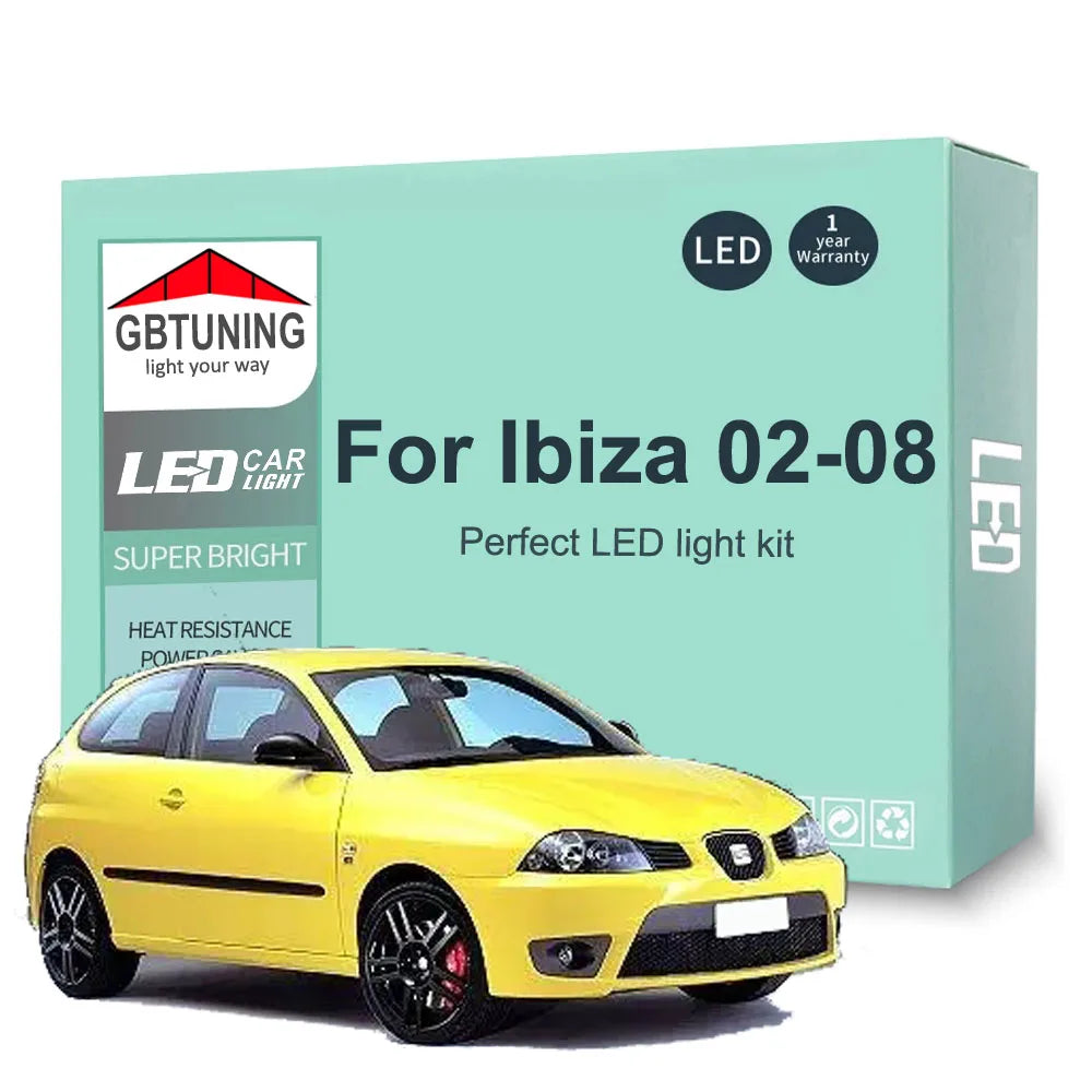 11-Piece LED Interior Light Kit for Seat Ibiza IV MK4 6L - Canbus Error-Free Bulbs | AUTOKITSHOP