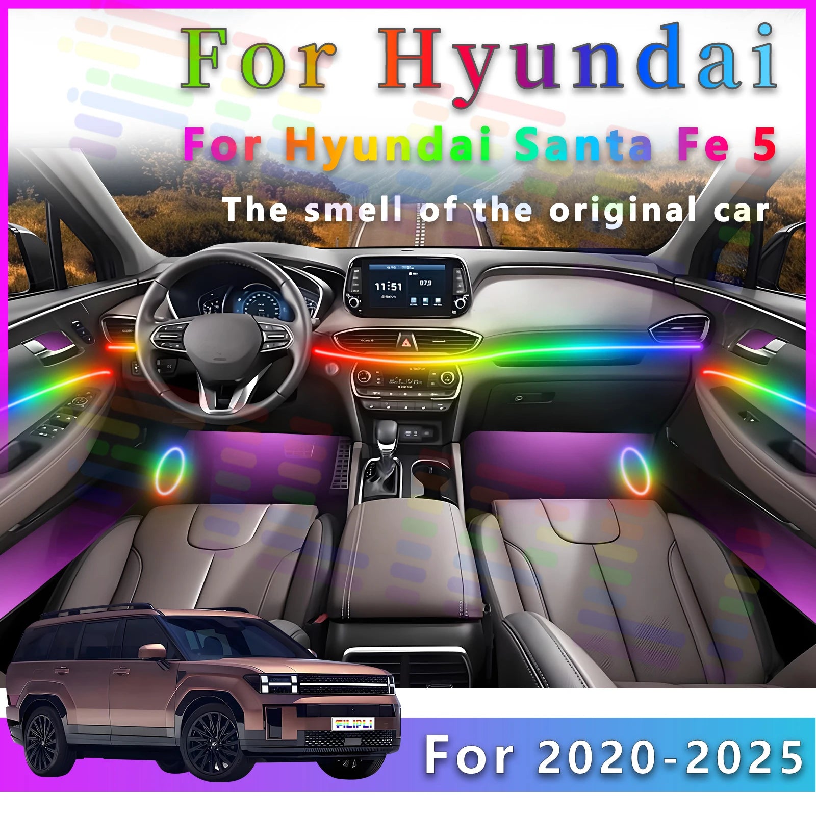 RGB - Ambient Light - for Hyundai MX5 2020-2025 - Car Interior Lighting | AUTOKITSHOP