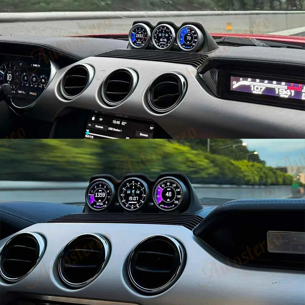 Three Zone Screen Car Performance Kit 3 Color For Ford Mustang 2015-2021 Speed Digital Met