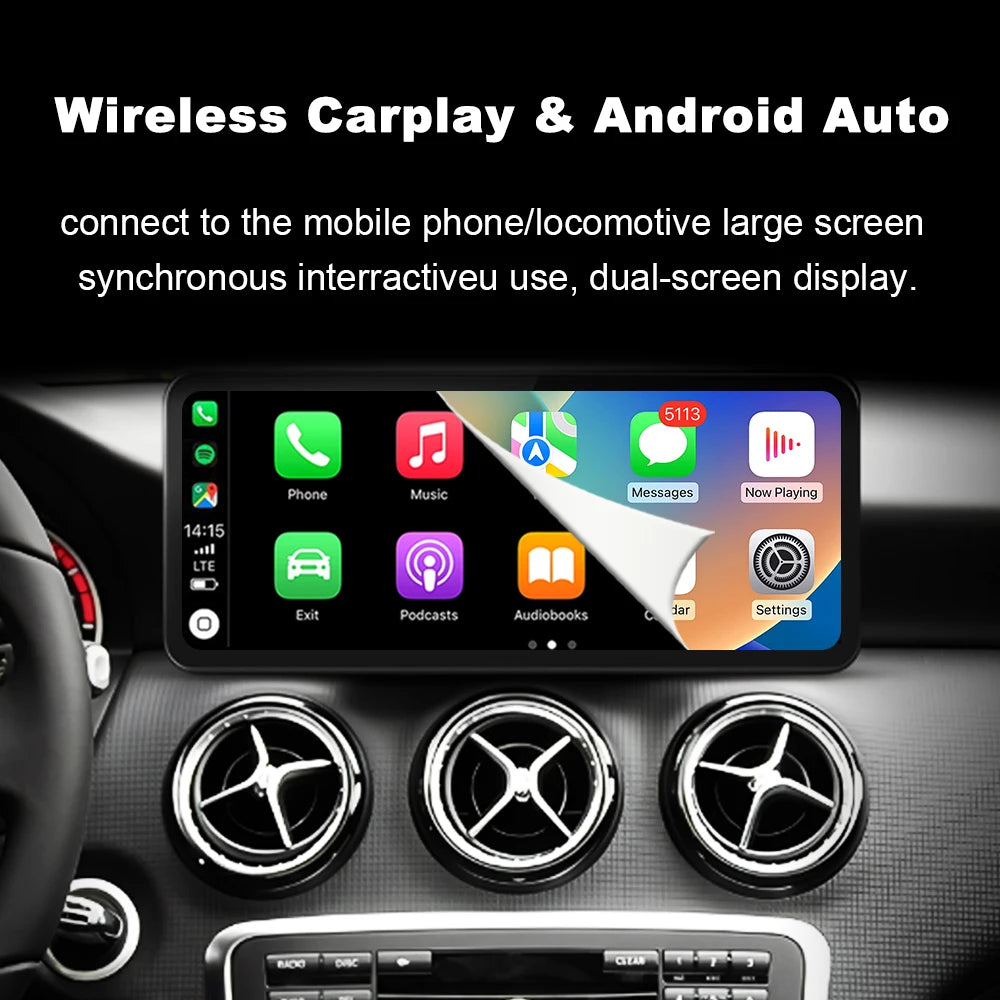 Android 14 Wireless CarPlay For Mercedes Benz C Class W204 2007-2010 2011-2014 Car Screen