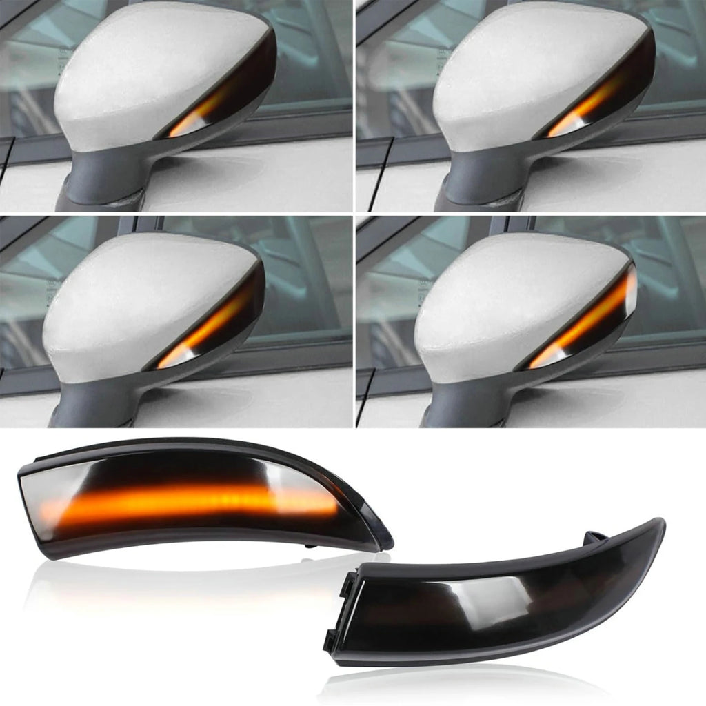 2Pcs/Set LED Mirror Turn Signal Lights Replacement Fits For 2008-2017 Ford Fiesta MK7 Auto