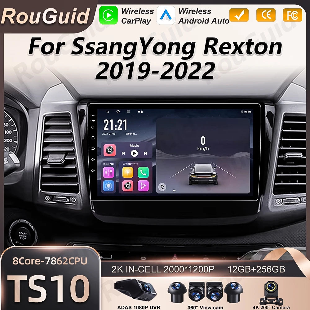 Android 16 Auto Car Radio For SsangYong Rexton 2019 2020 2021 2022 Carplay Multimedia Vide | AUTOKITSHOP