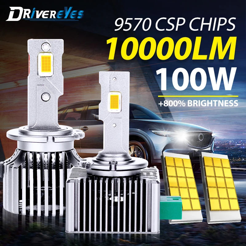 D2S D5S LED Bulb 6000K 100W High Low Beam D8S D1S D3S D4S Xenon Replacement Light Super Br