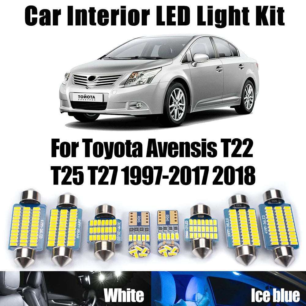 LED Interior Light Kit for Toyota Avensis T22 T25 T27 1997-2016 - Canbus Dome Map Door Trunk Bulbs | AUTOKITSHOP