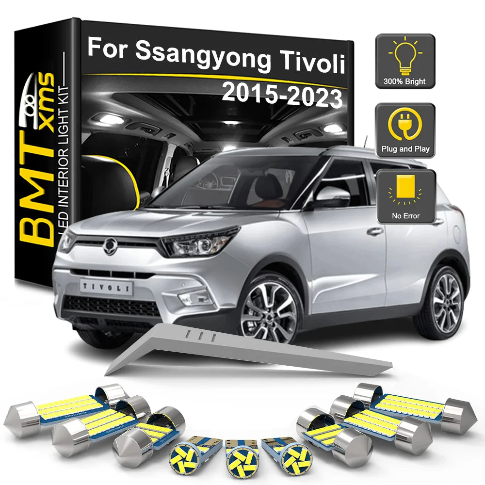 11-Piece LED Interior Light Kit for Ssangyong Tivoli - Canbus Error-Free Bulbs | AUTOKITSHOP